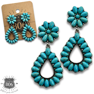 Western stone teardrop earring