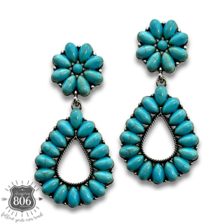 Western stone teardrop earring