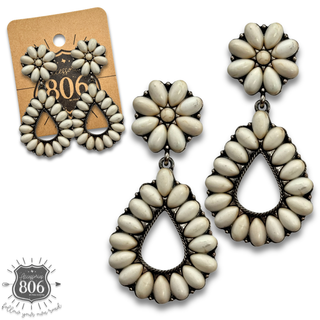 Western stone teardrop earring