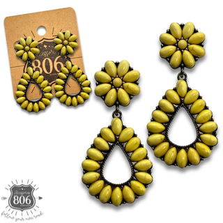 Western stone teardrop earring