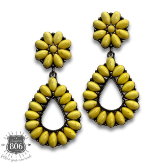 Western stone teardrop earring