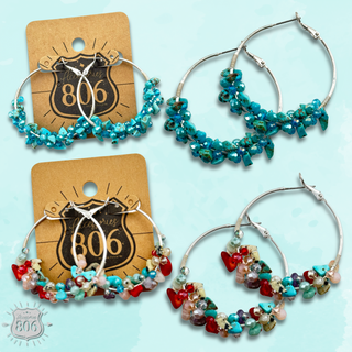 Stone chip hoop earring, last call