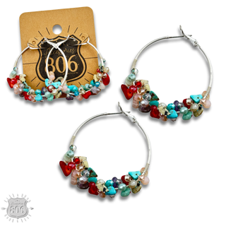 Stone chip hoop earring, last call