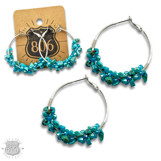 Stone chip hoop earring, last call