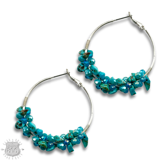 Stone chip hoop earring, last call