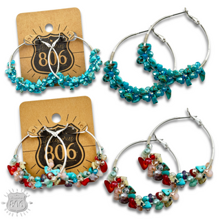 Stone chip hoop earring, last call