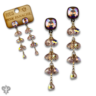 Waterfall bead earring with Austrian crystal