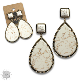 Solid stone teardrop earring, last call