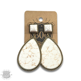 Solid stone teardrop earring, last call