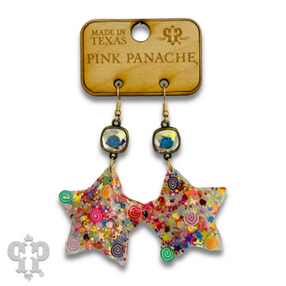 Acrylic earring with Austrian crystal - LC