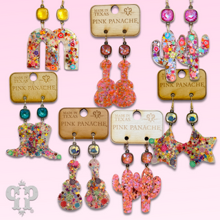 Acrylic earring with Austrian crystal - LC