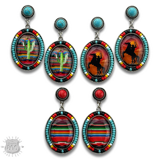Small oval seed bead earring, last call
