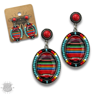 Small oval seed bead earring, last call