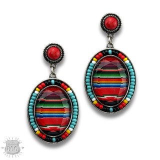 Small oval seed bead earring, last call