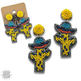 Seed bead cactus earring, last call