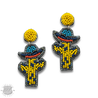 Seed bead cactus earring, last call