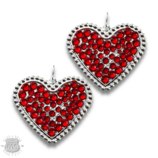 Sparkling rhinestone filled heart earring - LC