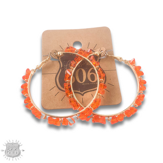 Crystal chip hoop earring, last call