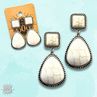 White stone teardrop earring Last Call