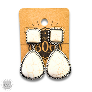 White stone teardrop earring Last Call