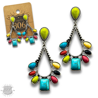 Decorative stone chandelier earring - LC