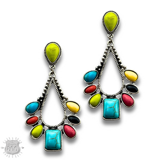 Decorative stone chandelier earring - LC
