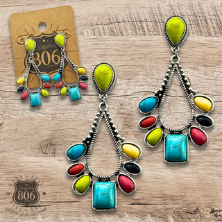 Decorative stone chandelier earring - LC