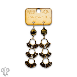 Triple fluted bead earring, Austrian crystal - LC