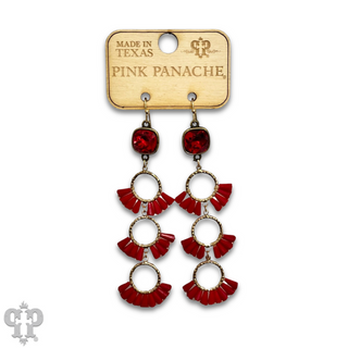 Triple fluted bead earring, Austrian crystal - LC