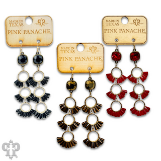 Triple fluted bead earring, Austrian crystal - LC