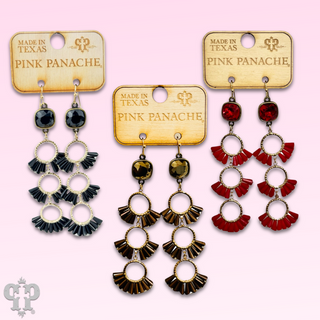 Triple fluted bead earring, Austrian crystal - LC
