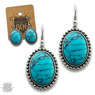 Oval stone earring - LC