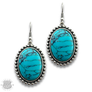 Oval stone earring - LC