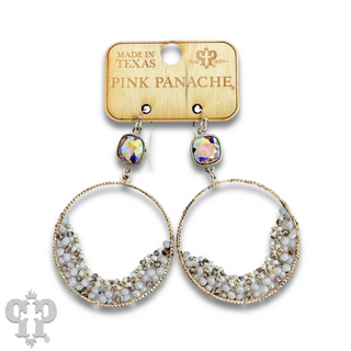 Seed bead cluster earring with Austrian crystal - LC