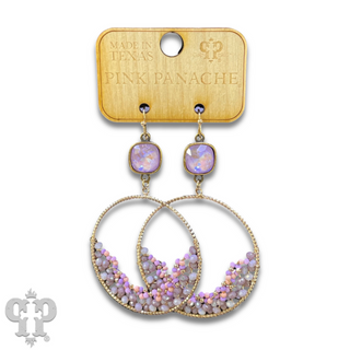 Seed bead cluster earring with Austrian crystal - LC