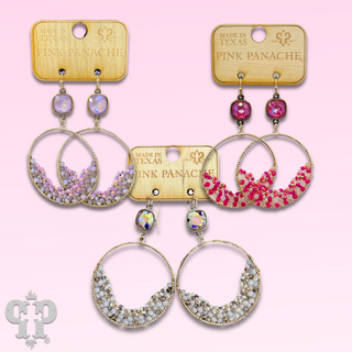 Seed bead cluster earring with Austrian crystal - LC