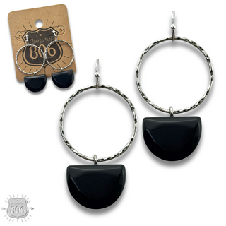 Stone half circle earring, last call