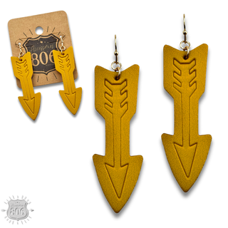 Embossed leather arrow earring - LC