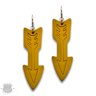 Embossed leather arrow earring - LC