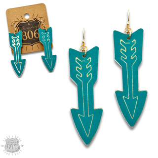 Embossed leather arrow earring - LC