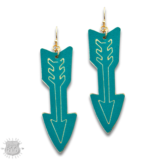 Embossed leather arrow earring - LC