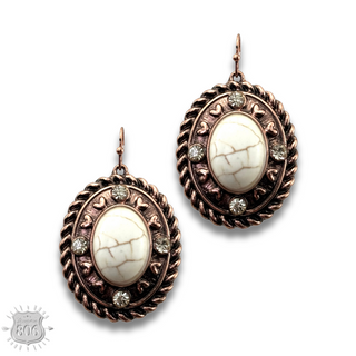 Rope edge oval earring - LC