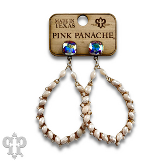 Bicone bead teardrop earring with Austrian crystal