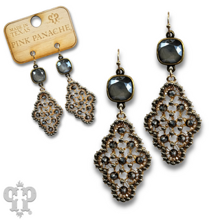 Rounded diamond shape earring with Austrian crystal