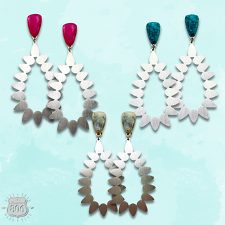 Silver cutwork teardrop earring - LC