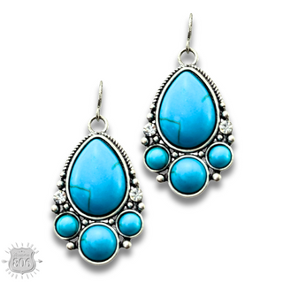 Decorative stone teardrop earring - LC
