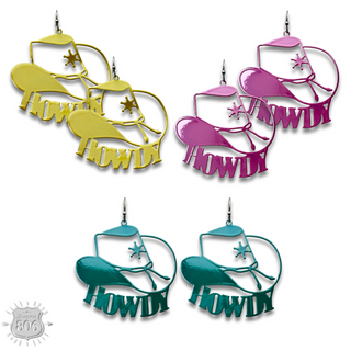 Howdy cowboy hat earring - LC