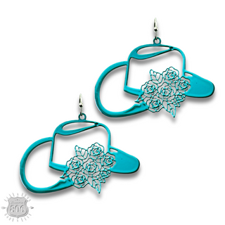Flower cowboy hat earring - LC