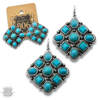 Diamond shape stone earring - LC