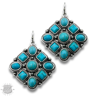 Diamond shape stone earring - LC